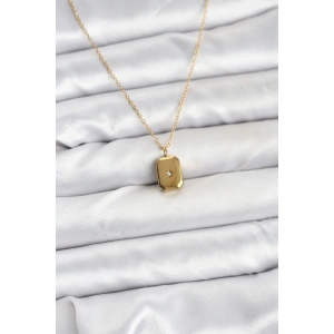 316L Çelik Zincir Gold Renk Minimal Kutup Yıldızı Model Kadın Kolye
