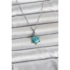 316L Çelik Zincir Gümüş Renk Kaplumbağa Model Kadın Kolye