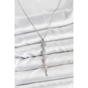 316L Çelik Zincir Gümüş Renk Kutup Yıldızı Enerji Model Kadın Y Kolye