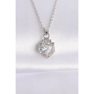 316L Çelik Zincir Gümüş Renk Zirkon Taşlı Rapunzel Kolye