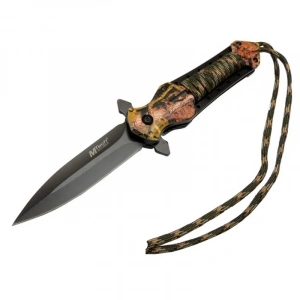 4267 Çok Renkli Kamp Çakı 21cm - Yarı Otomatik, İpli