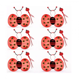 6lı Uğur Böceği Ateş Böceği Kostüm Seti – Kanat Taç Asa