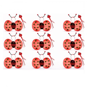 9’lu Uğur Böceği Ateş Böceği Kostüm Seti – Kanat Taç Asa