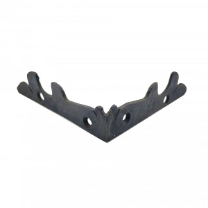 Antika Tarz Dekoratif Pirinç Lale Köşe Gönye - Yan, 105x105 Mm, Oksit