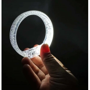 Beyaz-Gümüş Led Işıklı Baskı Yapılabilen Pilli Bileklik Bilezik 1,5 cm Genişlik