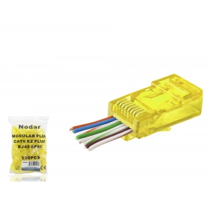 Cat6 Ez Rj45 Konnektör - 100 Adet Sari / Ekonomik Poşet Paket ND2408