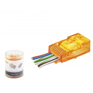 Cat6 Ez Rj45 Konnektör - 100 Adet Turuncu / Özel Plastik Kutulu ND2405