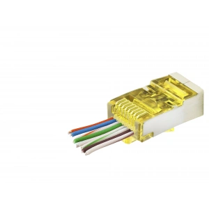 Cat6E Ez Rj45 Metal Konnektör 100 Adet Plastik Kutu - Sarı ND2416
