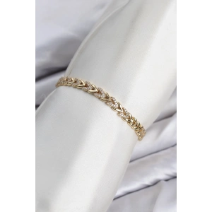 CM Model Zirkon Taşlı VIP Seri Gold Renk Pirinç Kadın Bileklik