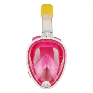 Full Face Şnorkel Dalış Maske Tam Yüz Anti-Sis ve Sızıntı S/M Pembe