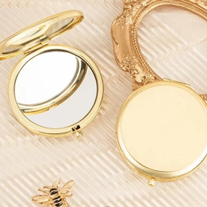 Gold Kapaklı Makyaj Cep Aynası