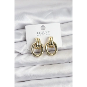 Gold Renk Pirinç Vintage Kadın Küpe