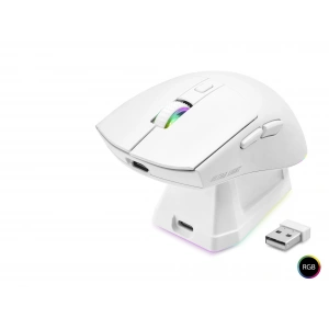 Kablosuz Gaming Rgb Mouse Şarj Standlı - Beyaz MF1215W