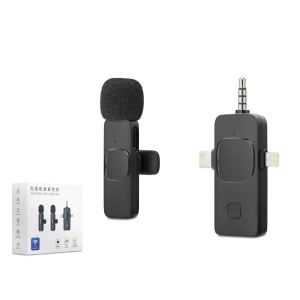 Kablosuz Yaka Mikrofonu Type-c Lightning 3.5 Mm Siyah HDX2781