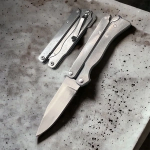 Katlanan Kelebek Çakı Metalik 15 Cm