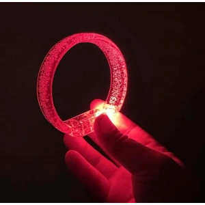 Kırmızı Led Işıklı Baskı Yapılabilen Pilli Bileklik Bilezik 1,5 cm Genişlik