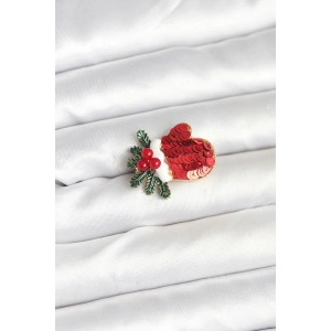 Kırmızı Model Yılbaşı Temalı Broş