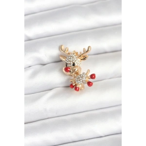 Noel Geyiği Model Yılbaşı Temalı Broş