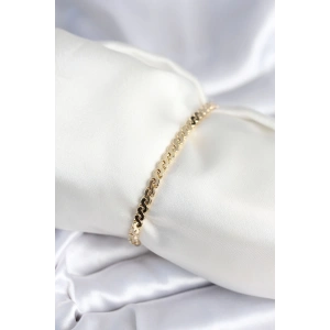 Pirinç Gold Renk Yassı Zincir Model Kadın Bileklik