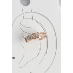 Pirinç Gold Renk Zirkon Taşlı Kadın Kıkırdak Küpe