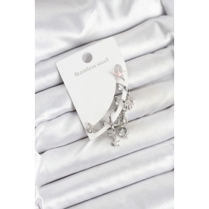 Pirinç Gümüş Renk Set Küpe