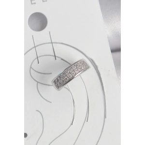 Pirinç Gümüş Renk Zirkon Taşlı Kıkırdak Model Kadın Küpe