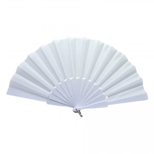 Plastik Düz Kumaş Yelpaze 12 li Beyaz