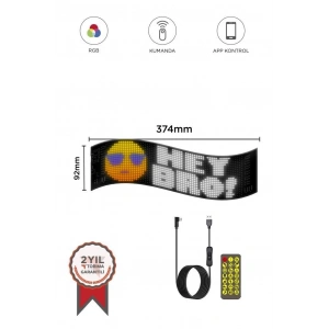 Rp937 Led Matrix Panel 16x64cm Telefon Kontrollü Kayar Led Animasyon Aydınlatma