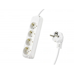 Topraklı Uzatma Kablosu 4 Priz 3 M - Beyaz 9240102