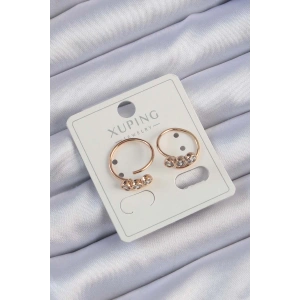 Xuping Rose Renk Zirkon Taşlı Su Yolu Küpe