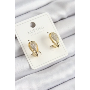 Xuping Zirkon Taşlı Damla Model Gold Renk Kadın Küpe