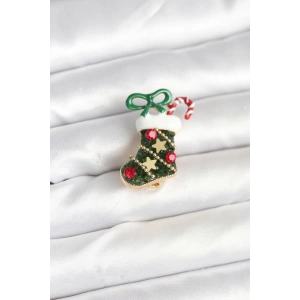 Yılbaşı Çorabı Temalı Broş