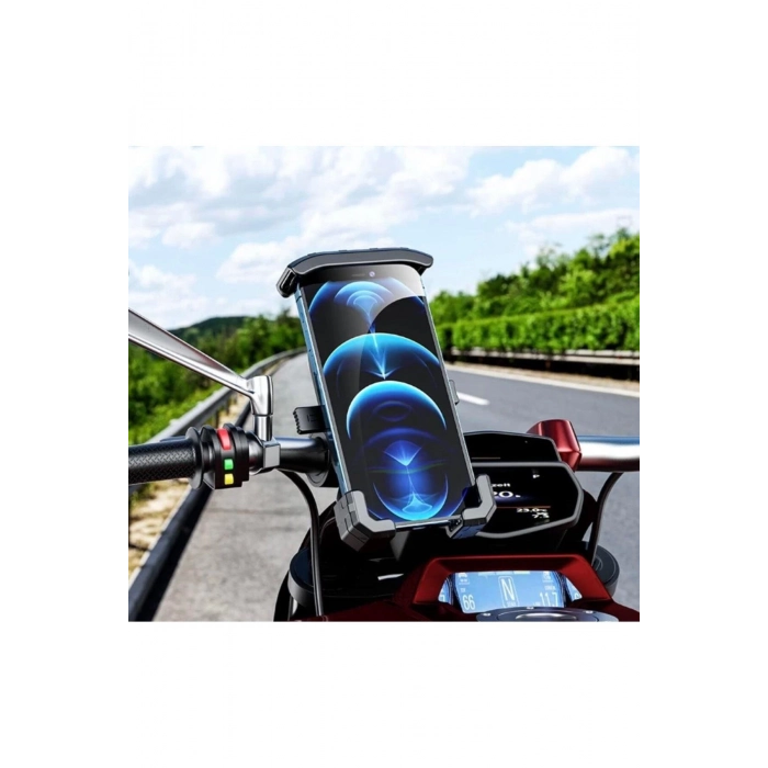 TN Motosiklet Telefon Tutucu Gidon-Ayna Uyumlu