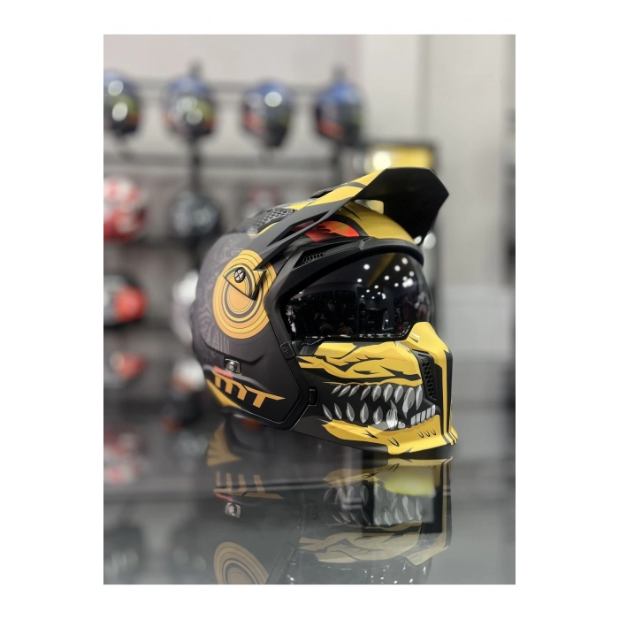 Helmets StreetFighter SV Aztec B3 Matt Sarı/Siyah Kask