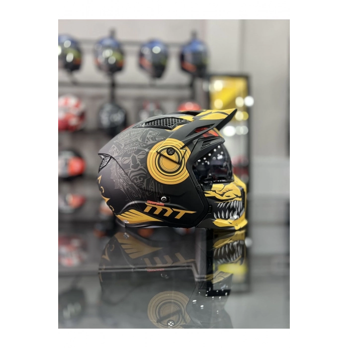 Helmets StreetFighter SV Aztec B3 Matt Sarı/Siyah Kask