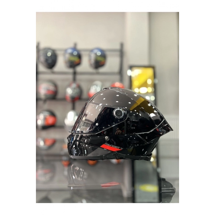 Helmets Thunder 4 Gloss Black Kask ŞEFFAF VİZÖRLÜ