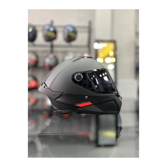 Helmets Thunder 4 Matt Black Kask Şeffaf Vizörlü