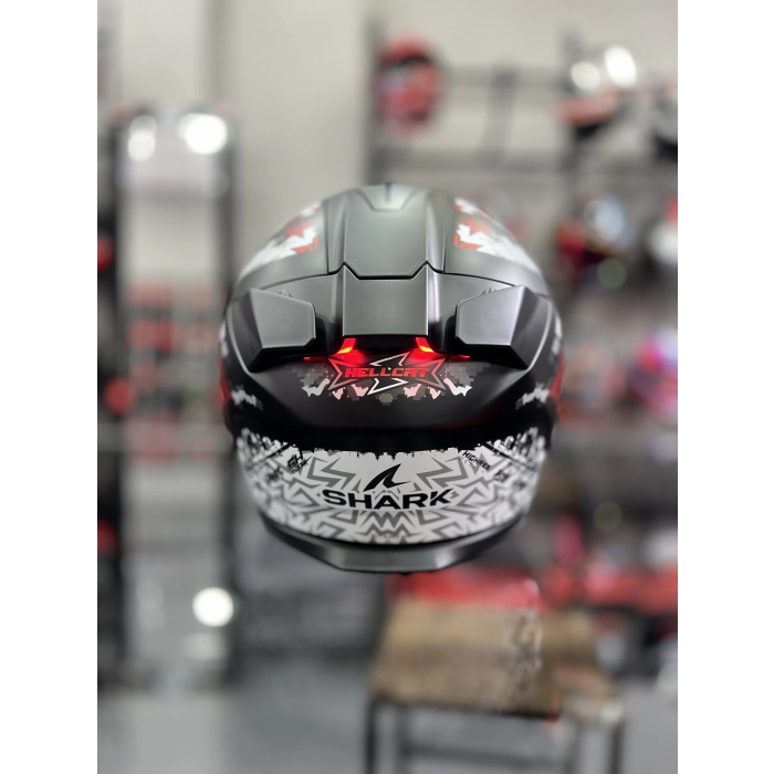 Skwal İ3 Hellcat Mat Siyah Beyaz Şeffaf (x1 Kırmızı Vizör)