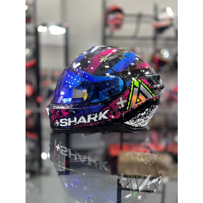 Skwal İ3 Hellcat Parlak Mavi Pembe Şeffaf (x1 Mavi Vizörlü)