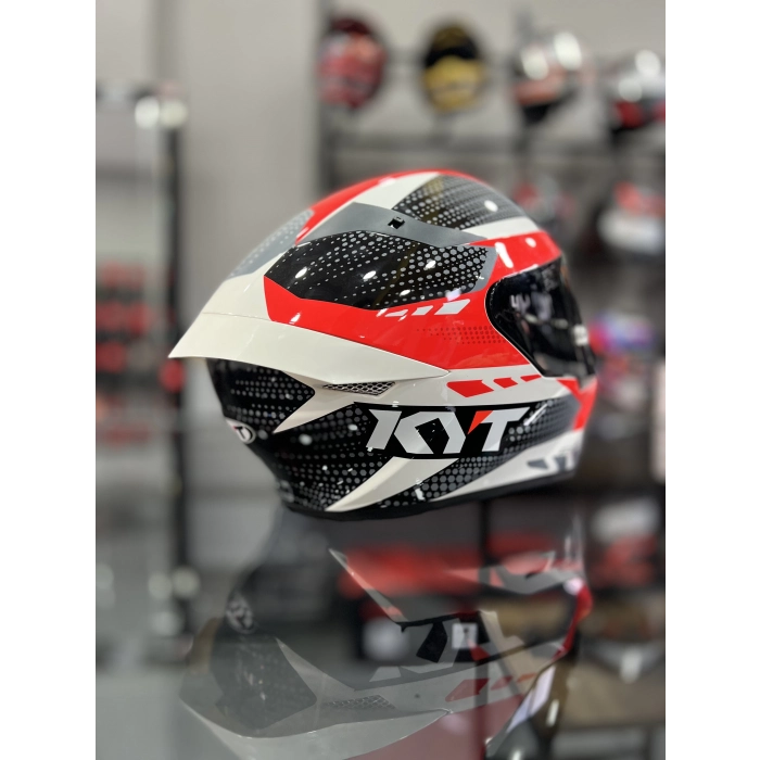 TT-COURSE KASK GEAR SİYAH KIRMIZI ŞEFFAF VİZÖRLÜ