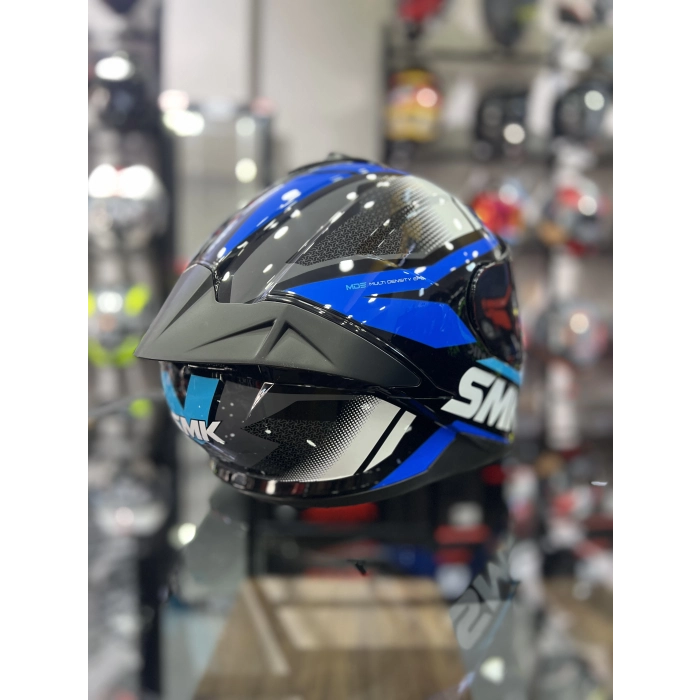 Typhoon Thorn Mavi Kapalı Kask Şeffaf Vizörlü