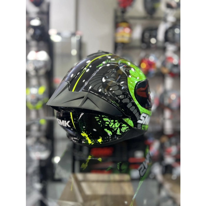 Typhoon Cobra Yeşil Kapalı Kask Şeffaf Vizörlü