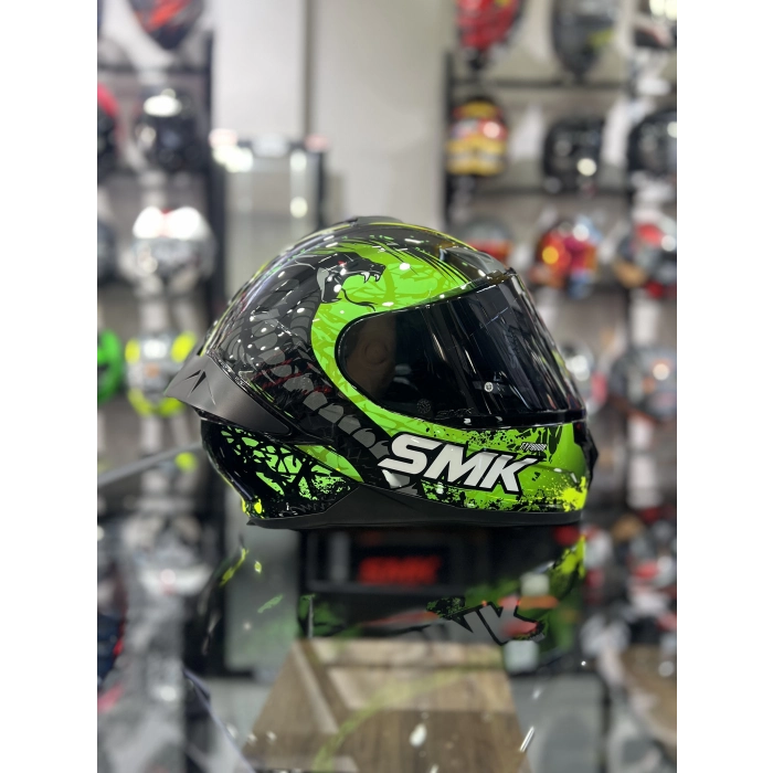 Typhoon Cobra Yeşil Kapalı Kask Şeffaf Vizörlü