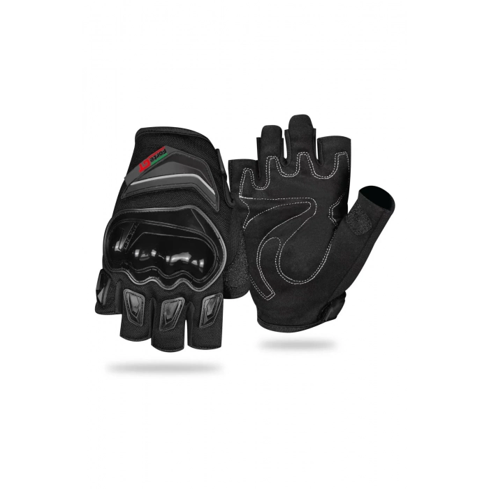 RS1903D Siyah Yazlık Parmaksız Motosiklet Eldiveni