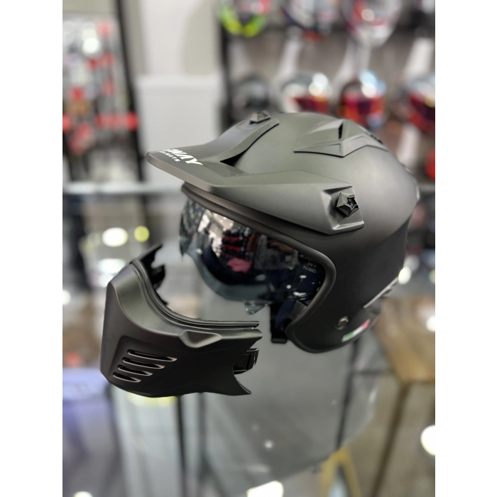 Tokyo Mat Siyah Modular Motosiklet Kaskı Motozilla