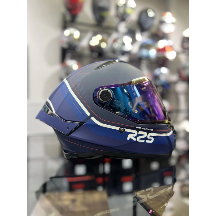 Helmets Thunder 4 R25 Mavi Şeffaf Vİzörlü