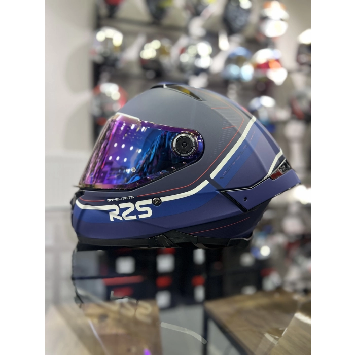 Helmets Thunder 4 R25 Mavi Şeffaf Vİzörlü