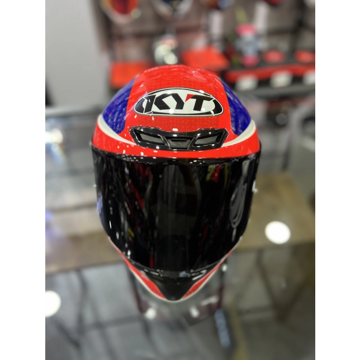 TT-COURSE KASK GEAR MAVİ KIRMIZI ŞEFFAF VİZÖRLÜ