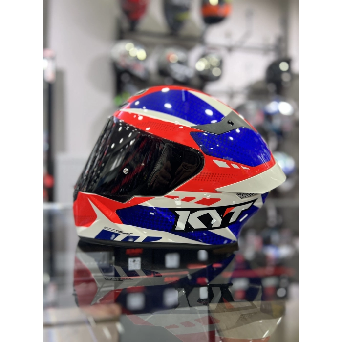 TT-COURSE KASK GEAR MAVİ KIRMIZI ŞEFFAF VİZÖRLÜ