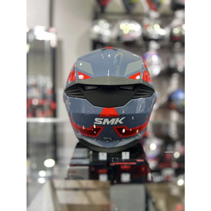 GULLWING SUPER TOUR KIRMIZI GRİ ÇENE AÇILIR KASK ŞEFFAF VİZÖRLÜ